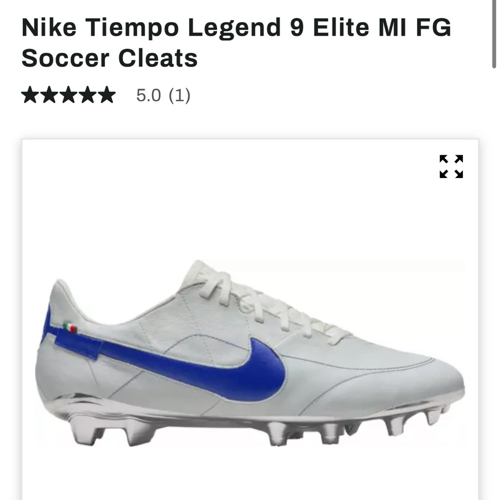Nike Tiempo Legend 9 Elite FG Soccer Cleats White and Royal Blue